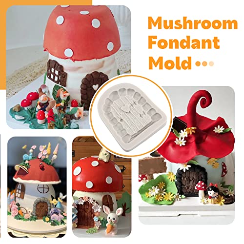 Sijiangmold Fairy Garden Door Silicone Mold Mushroom Fondant Mold Set of 5 - color: Style F
