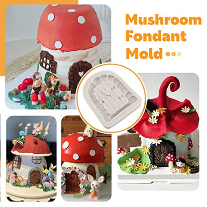 Sijiangmold Fairy Garden Door Silicone Mold Mushroom Fondant Mold Set of 5 - color: Style F