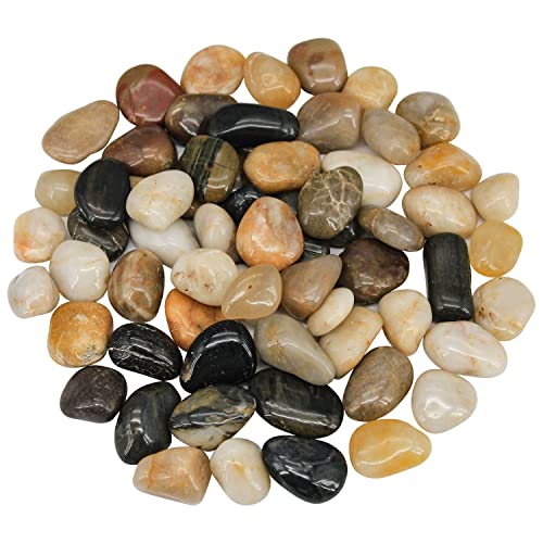 Virekm River Rocks, Decorative Ornamental Pebbles,Garden Landscaping Stones - color: mixed color, size: 1 Pound