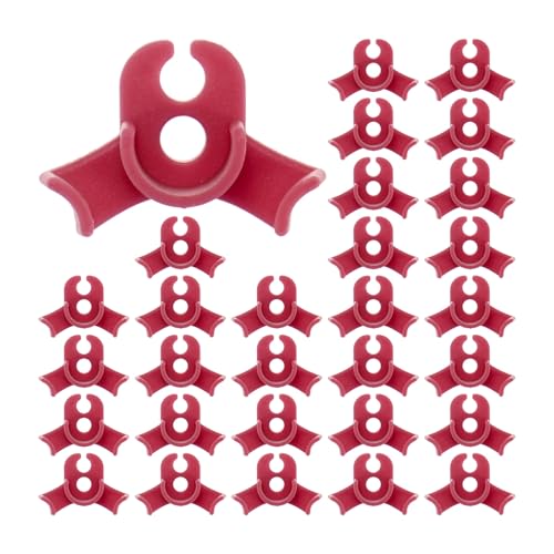 M METERXITY 60-Pack Plant Bender, 1.4x1 Inch 90 Degree Adjustable Plant Training Clips Plant Stem Low Stress Plant Branch Trainer Clips for Plant Gardening/Flowers/Climbing Plants[Red] - color: Red
