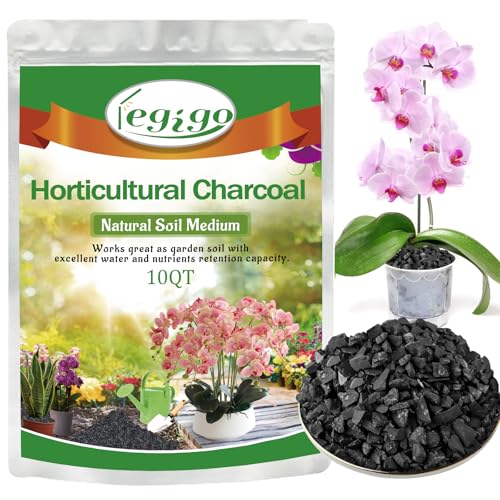 10QT Horticultural Charcoal- Natural Biochar Soil Amendment | Improves Soil Drainage & Aeration, Activated Charcoal for Plants, Terrariums, Orchids, Succulents, Bonsai and Potting Mix - size: 10 QT