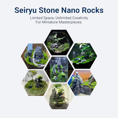Natural Rocks Seiryu Stones Aquariums Stones for Aquascaping, Aquariums, Terrariums, Vivariums Decorative Stone,Reptile Enclosures,Paludariums,and Gardens-10lb（2 to 7 inch） - size: 10Lb (2-7 inch)