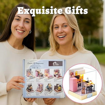 Flever Dollhouse Miniature DIY House Kit Creative Room with Furniture for Romantic Artwork Gift (Taste of Life) - color: Taste of Life