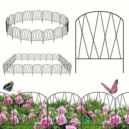 24 Packs Decorative Garden Fence 24.8ft (L) x 15.9in (H) Garden Fencing Panels Small Rustproof Animal Barrier Fence Border for Yard Patio Flower Beds Landscape Outdoor - size: 24.8 ft (L) x 15.9 in (H)