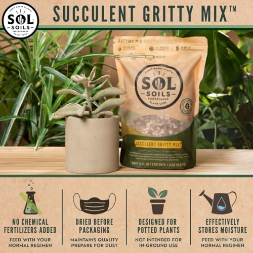 Succulent Gritty Mix 7 Gallon Box - Fast Draining Peat Moss Free Succulent Soil Potting Mix with Coconut Husk Chips, Perlite & Pumice - size: 7 Gallon