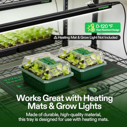 VIVOSUN 6-Pack Seed Starter Trays, 72-Cell Starter Kit with Humidity Dome - size: 6-Pack 72-Cell, style: Trays