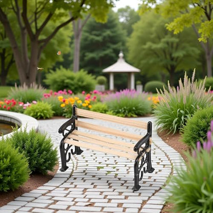 Miniature Park Bench Dollhouse Decoration Accessories Miniature Dollhouse Miniature Park Bench Scale Accessories Mini Fairy Garden Chairs Set for DIY Crafts, Dollhouse Ornament(1.9x0.9x1.3 inch)