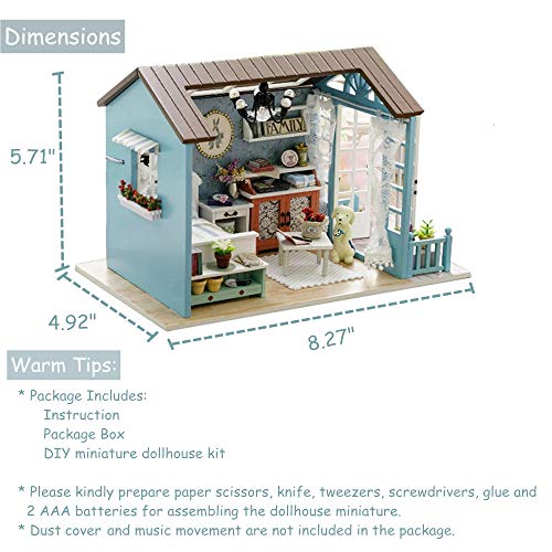 DIY Miniature House Kit with Furniture for Kids Teens Adults Aged 14+ | 1:24 Scale Wooden Mini Doll House Accessories Creative Room Book Nook(Forest Times)
