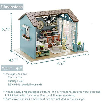 DIY Miniature House Kit with Furniture for Kids Teens Adults Aged 14+ | 1:24 Scale Wooden Mini Doll House Accessories Creative Room Book Nook(Forest Times)
