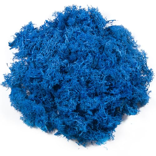 3.5oz Fake Royal Blue Moss for Crafts - color: Royal Blue