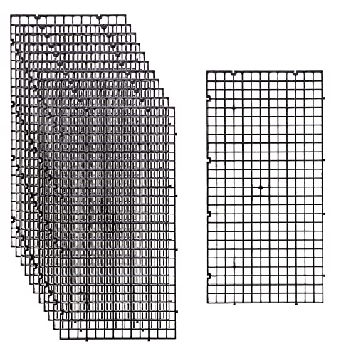 12 Pcs Aquarium Fish Tank Divider Plastic Egg Crate, S | Filter Bottom Tray Grid, Isolation Board, Partition Net Pane Separator - size: S 12pcs Black