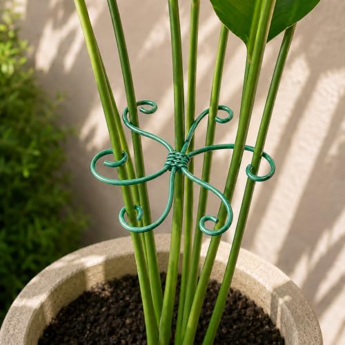 YOHSNOR 5PCS Monstera Plant Support Hook Green, 5.5IN Metal Stem Holder - color: Green, size: 5.5IN*5.5IN