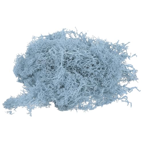 0.35 OZ Moss Fake Craft Moss Artificial Moss Natural Preserved Moss for Craft Arts Floral DIY Project Wall Wedding Garden Patio Table Terrariums Decoration(Light Blue) - color: Light Blue