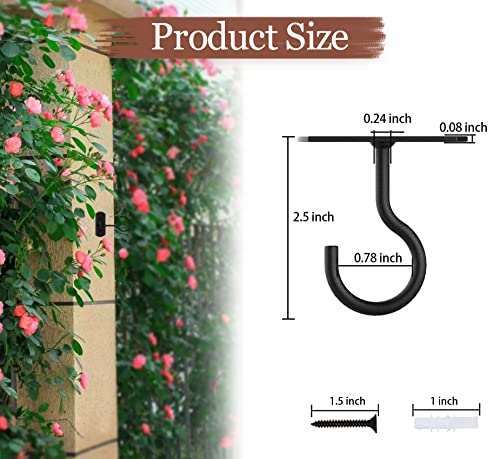20Pack 2.5in Ceiling Hooks Bulk for Hanging Plants Black - color: Black, size: 2.5In 20Pack