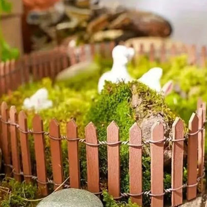Markeny 4 Pack 35.4 Inche Long Fairy Garden Fence, White Wood Picket Fence, Decorative Fence for Miniature Garden, Fairy Garden Ornaments, Wooden Crafts DIY