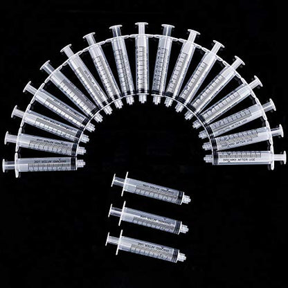 TecUnite 20 Pack Syringe, Plastic Curved Syringes for Epoxy Resin, Craft, Feeding Pets Animals, Oil or Glue Applicator - size: 10 ML