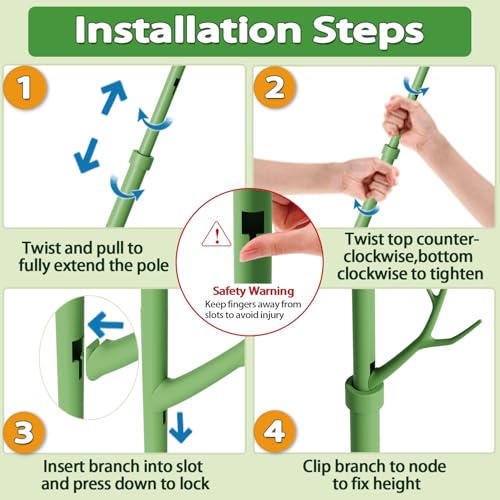 Telescoping Monstera Support Stakes, Detachable Plant Sticks 4 Pack | 17.3IN to 43.3IN detachable branch plant stakes, plant sticks support tall for indoor & outdoor potted climbing plants. - size: 4PACK-43.3in