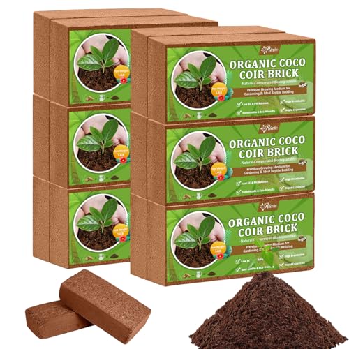 Riare 12pcs Organic Coco Coir Bricks, Natural Coconut Coir for Plants - size: 12 Pack