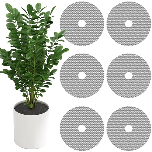 Adnee 6 Pcs Plant Pot Grids, 12" Cuttable Round Planter Pots Soil Guard | Indoor Plant Pot Hole Mesh Protector from Animals, Plant Pot Soil Cover Pads for Outdoor Garden Plants Protection - color: 6 Pcs 11.8" Round