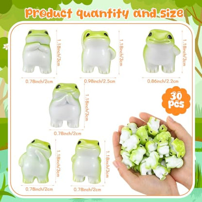 Novabright 30 Pcs Mini Resin Frogs, Small Figurines to Hide Bulk