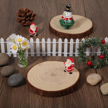 2pcs Mini Picket Fence, 34in Long Wooden Decorative Picket, Micro Landscape Little Ornaments for DIY Plant Pot House Home Dollhouse Outdoor Diorama Project(White)