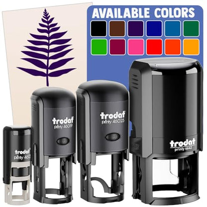 Fern Leaf Self-Inking Rubber Stamp for Stamping Ink Stamper Crafting Planners - 1/2 Inch Mini - Yellow Ink - color: Yellow, size: 1/2 Inch Mini
