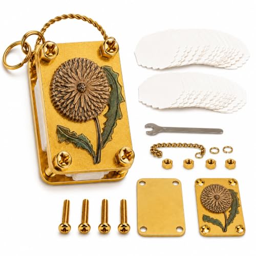 Mini Flower Press Keychain - Handcrafted Gold Metal Micro Press Kit with 20 Sheets | Portable Miniature Botanical Tool with Secure Straps | For Hikers, Resin Artists & On-The-Go DIY Crafts (Dandelion) - color: Dandelion