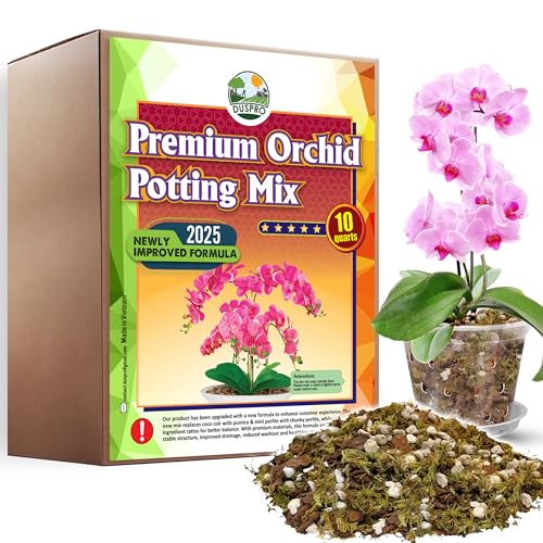 4in1 Orchid Potting Mix for Repotting,Pre-Mixed & Ready to Use, 10QT | Forest Moss, Pine Bark, Perlite & Pumice, Professional Blend, Drainage & Airflow, Upgraded Formula - size: Orchid Potting Mix 10 Quarts