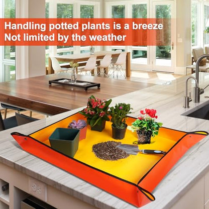 Large Repotting Mat for Indoor Plant Transplanting and Mess Control Waterproof Potting Mat Foldable Plant Mat