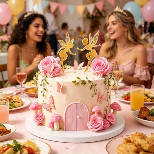 Fairy Cake Topper, First Birthday Cake Decoration | Fairy Garden Birthday Baby Shower Spring Party Decor Favors Supplies