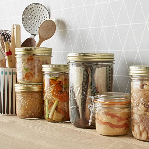 Le Parfait Familia Wiss 32oz (1L) Extra Wide Mouth (110mm) Glass Canning Jars – 4PK Made in France, Airtight 2-Piece Lid, Reusable Zero Waste & Eco-Friendly for Kitchen Storage & Meal Prep - color: 33oz (Set/4)