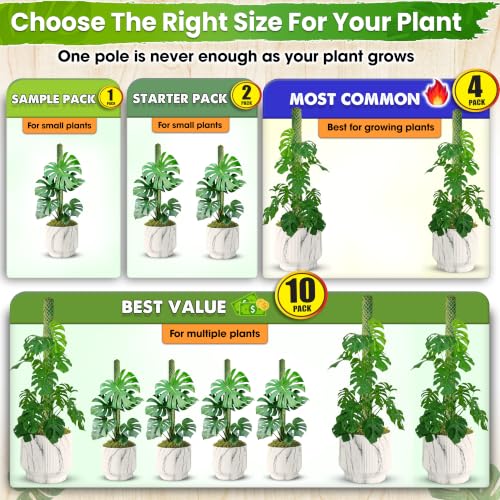 DUSPRO 2 Pack 22" White Stackable Mesh Moss Pole for Plants - color: 2pcs White