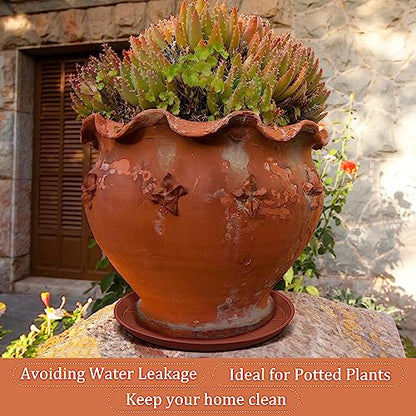 Eccliy 6 Pack Plastic Plant Saucer, Round, 25 Inch, Terracotta - color: Terracotta, size: 25 Inch, style: Round