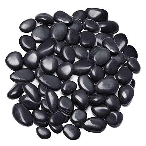 Terrarium Supplies,Virekm River Rocks, Decorative Ornamental Pebbles - color: BLACK, size: 1 Pound
