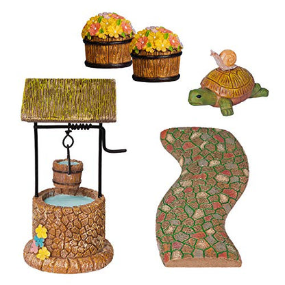 Arcadia Garden Products Pebble Lane Polyresin Fairy Garden Kit (11-Piece), FG34 (FG34) - color: Pebble Lane