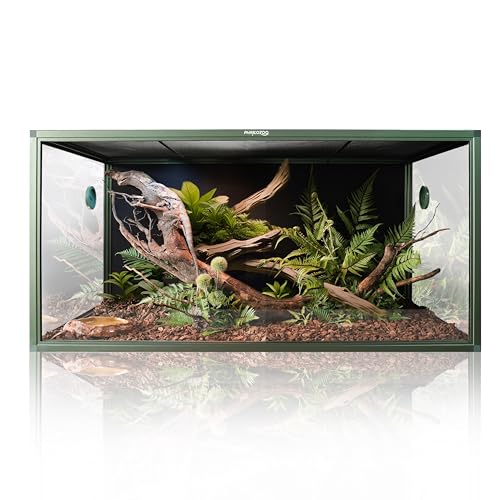 Phailozoo 120 Gallon Reptile Tank, Stackable 4x2x2 Reptile Enclosure - color: Earthy Green, size: 120 Gallon