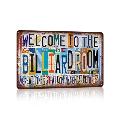 Welcome To The Billiard Room Great Time Great Compan Great Memories | Wall Decor Metal Sign Tin Signs - color: Welcome-A-05