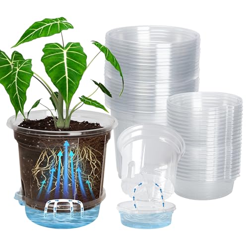 Bluepro Self Watering Pots for Indoor Plants, 5 Inch, 20-Pack - size: 5 Inch-20Pcs