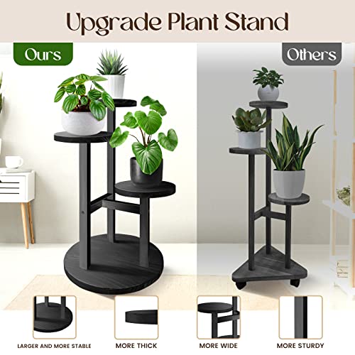 GEEBOBO 3 Tier Plant Stand Indoor - color: Black - 3 Tier