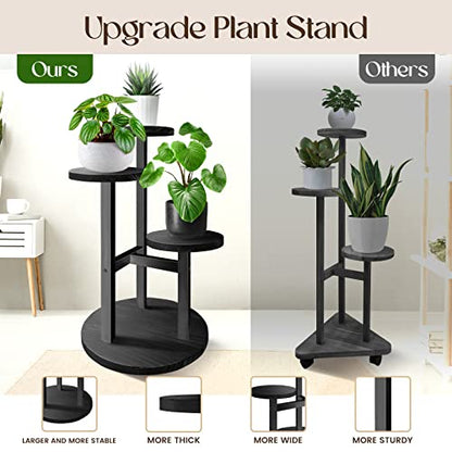 GEEBOBO 3 Tier Plant Stand Indoor - color: Black - 3 Tier