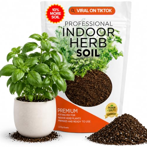Leaves & Soul Indoor Herb Soil Mix 8.2 Qt for Basil, Mint, Rosemary & Thyme | Soil for Indoor Plants, Suitable as Organic Potting Soil for Herbs, Supports Healthy Root Growth with Good Drainage - color: Indoor Herb Plant Soil, size: 8.2 Quarts