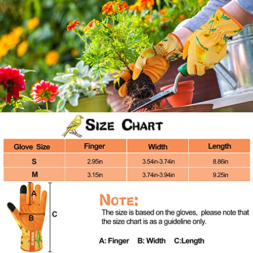 Gardening Gloves for Women, Garden glove, Garden Gifts for Gardener - size: Small, style: B-canary