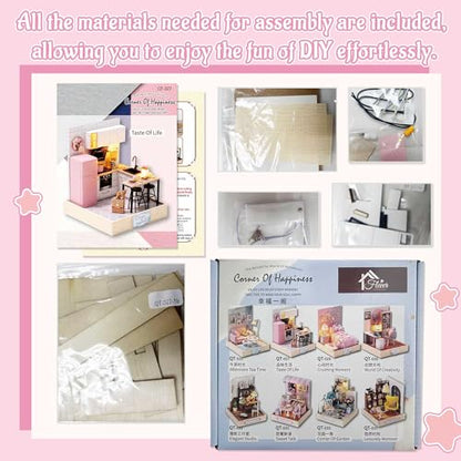 Flever Dollhouse Miniature DIY House Kit Creative Room with Furniture for Romantic Artwork Gift (Taste of Life) - color: Taste of Life