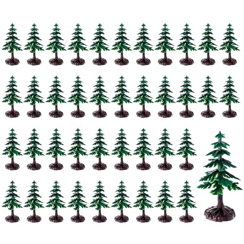 ONEST 40 Pieces Model Trees Mini Fake Miniature Christmas Tree for Home Decoration Miniature Landscape Landform Diorama Project - color: Christmas Tree