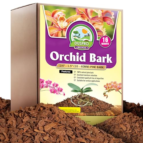Orchid Bark for Plants, Natural Pine Bark for Orchid Repotting, 16QT | Fine-To-Medium Texture, Bark for Orchids Potting, Wood Chips for Plants - size: Orchid Bark 16 Quarts