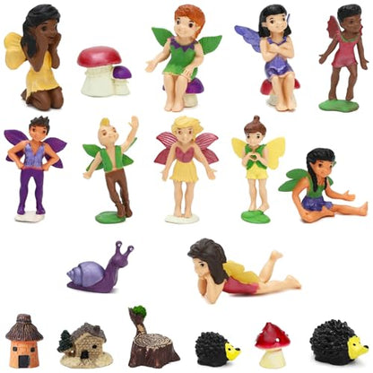 ONEST 18 Pieces Small Fairy Figurines Hand Painted Fairies Figures Miniature Fairy Garden Accessories Figurines for Kids Adults - style: 18 Pieces
