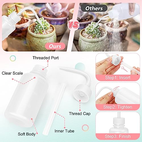 Valchoose Professional 2PCS 150ML Lash Water Bottle Squeezer, 5.1oz Tattoo Wash Bottle No Need to Squeeze Hard, Easy to Carry Plastic Wash Bottle for Eyelashes, Cleaning(Translucent White) (Pack of 2) - color: White, size: 2x150ml (Pack of 2)