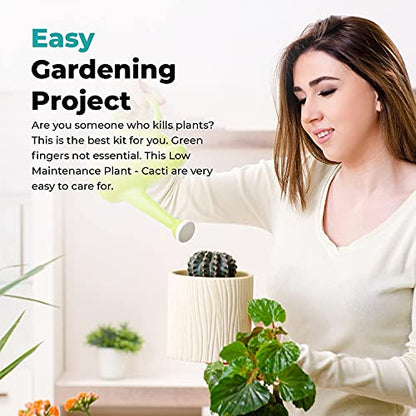 Cactus Kit Grow Your Own Cactus Seeds Starter Kit | Plants, Seeds & Bulbs | Easily Grow Beautiful Varieties of Cactus Plants with Complete Beginner Indoor Cacti Kit – House Plant - Men Women Gifts