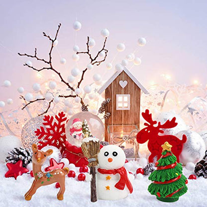 DIYASY Christmas Miniature Figurines,40 Pcs Mini Crafts Resin Santa Claus Snowman Elk Ornaments Kit for DIY Christmas Fairy Garden and Snow Globes - color: Multi Xmas