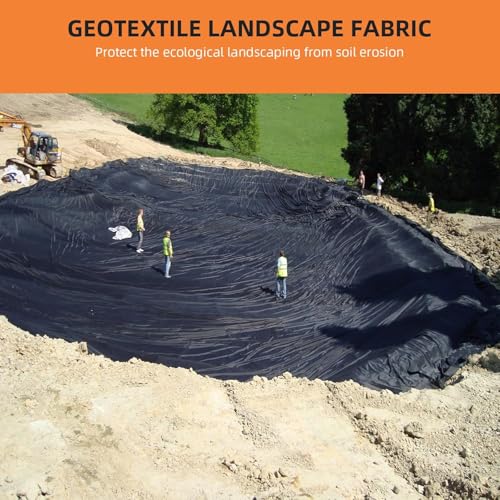GAOMON Geotextile Landscape, 4ft x 50ft & 6oz Geotextile Fabric, PP Drainage 350N Tensile Strength & 440N Load Capacity, for Driveway & Road Stabilizationr, Erosion Control, French Drain - size: 4FT*50FT-6.0OZ